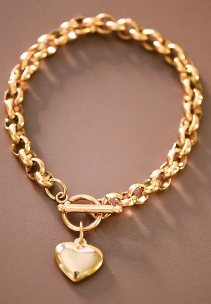 Heart Charm Bracelet - small link