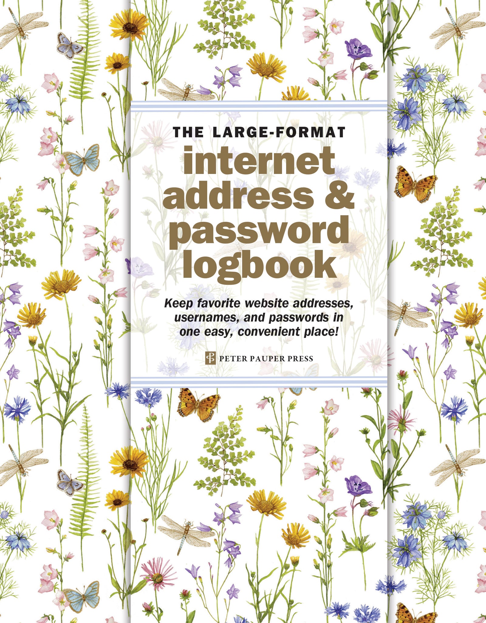 Wildflower Garden Large Internet Address & Password Logbook