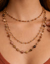 Triple Layered Mixed Crystal And Gemstone Necklace