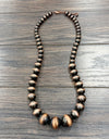 Very-big 30" Graduated Copper Western Bead Necklace