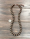 24" Big 14mm Copper Western Bead Necklace