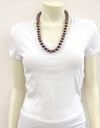 24" 10mm Copper Western Bead Necklace
