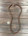 24" 10mm Copper Western Bead Necklace