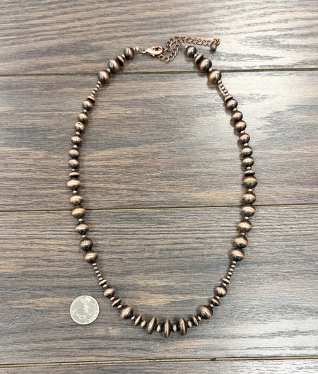 24" Copper Western Bead Necklace