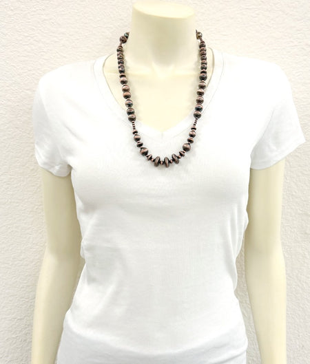 24" Copper Western Bead Necklace