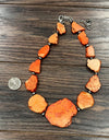 18" Slab Orange Stone Necklace