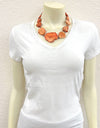 18" Slab Orange Stone Necklace
