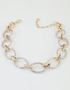 Indented Hoop Chain Statement Necklace