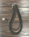 24" Polish Western Bead Strand Necklace Earrings Set