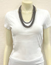24" Polish Western Bead Strand Necklace Earrings Set