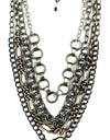 Multi-Strand Mixed Chain Necklace w/Caribiner