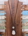 PGJ Vintage Bohemian Stone Drop Pendant Necklace