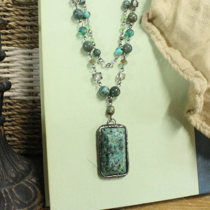 PGJ Just Beads Layered Jade Necklace