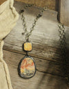 PGJ Vintage Bohemian Stone Drop Pendant Necklace