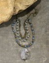 PGJ Soft Stone Blue Pendant Tiered Necklace