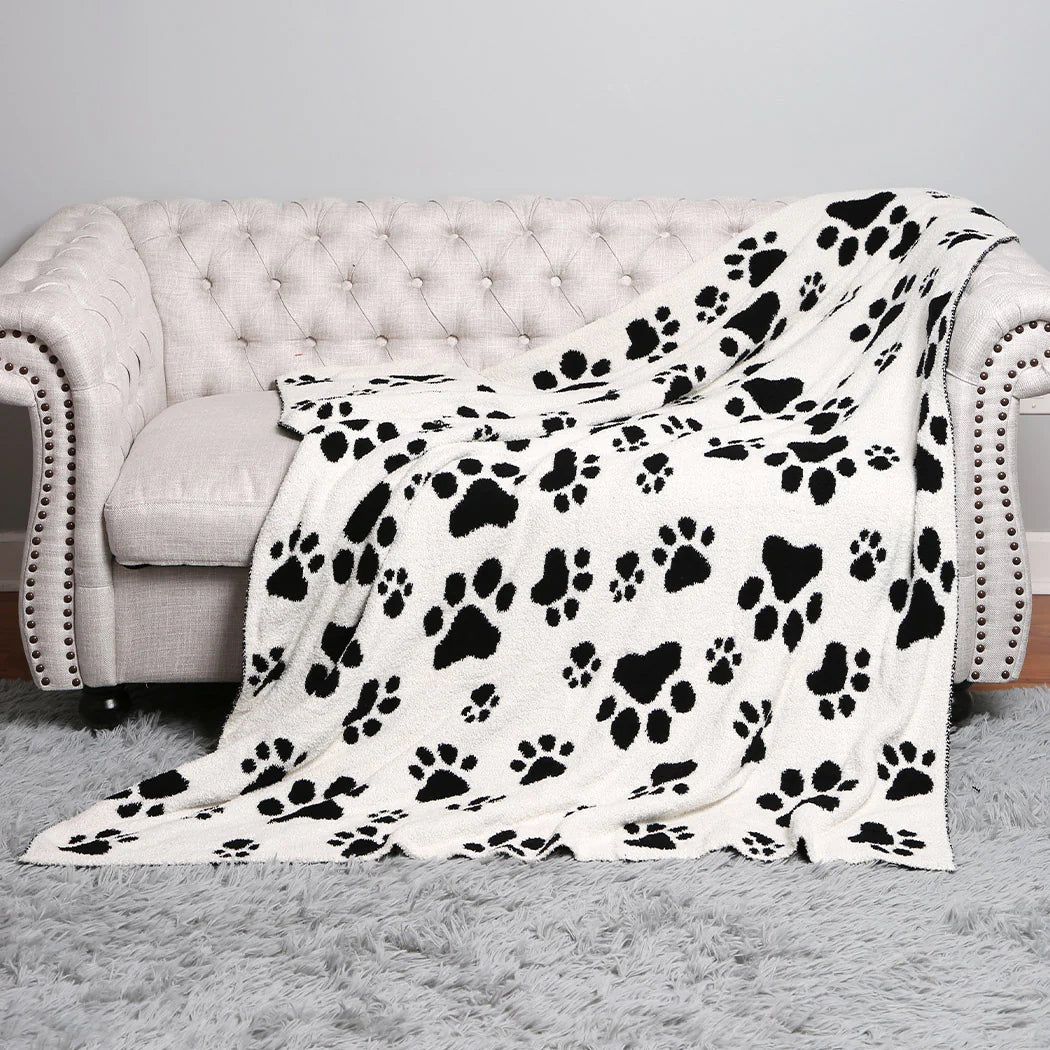 Paw Printed Luxury Soft Throw Blanket