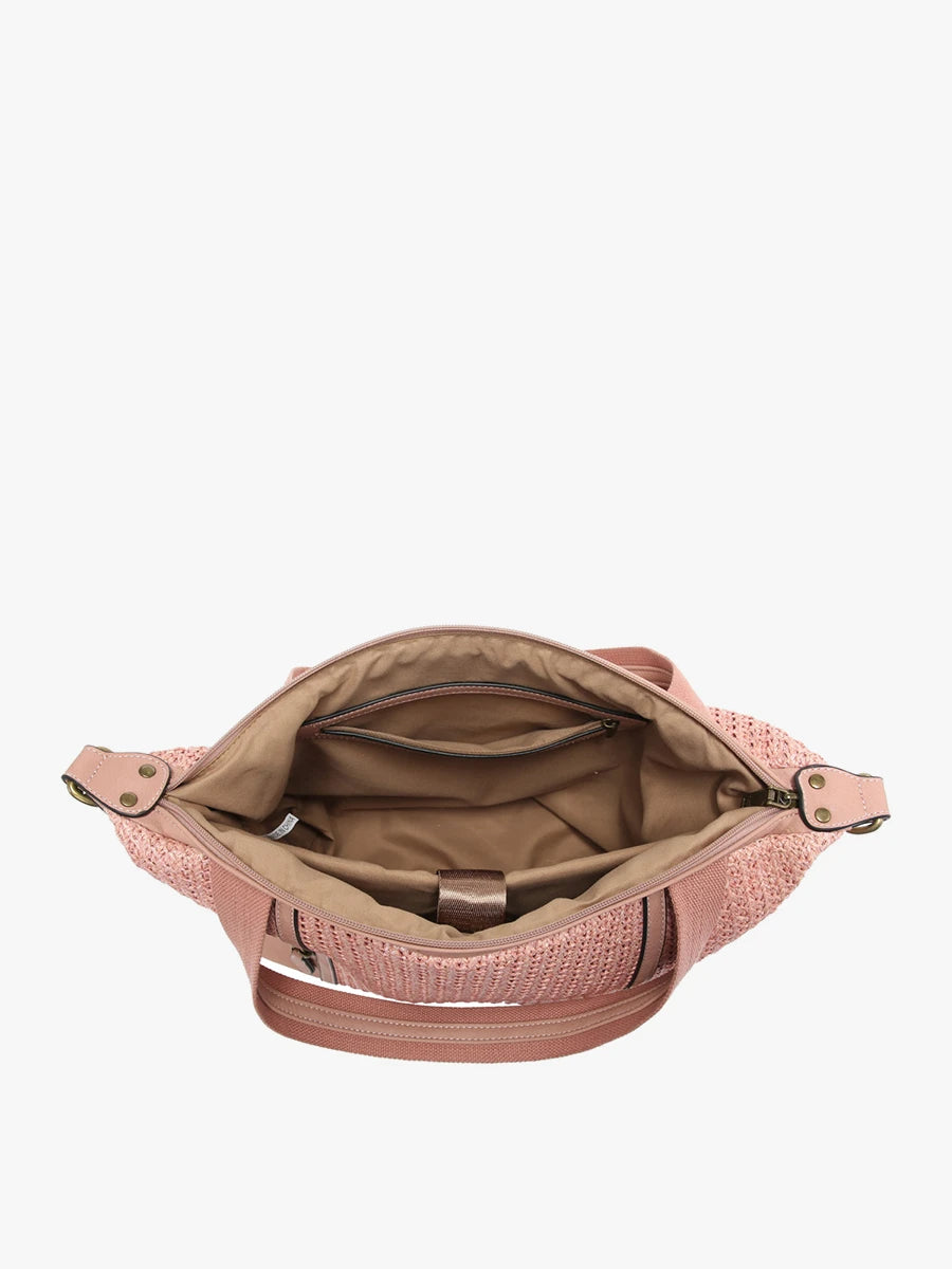 Charlie Woven Boston Bag - Pink