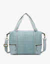 Charlie Woven Boston Satchel - Blue