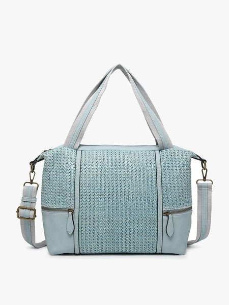 Charlie Woven Boston Satchel - Blue