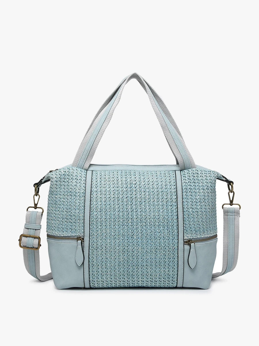 Charlie Woven Boston Satchel - Blue