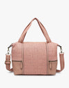 Charlie Woven Boston Bag - Pink