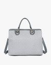 Nancy Woven Stripe Tote - Gray