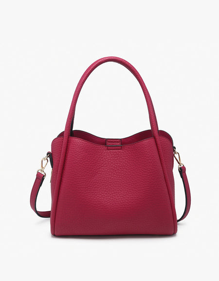 J&C Sasha Structured Satchel w/3 Compartments - Boysenberry