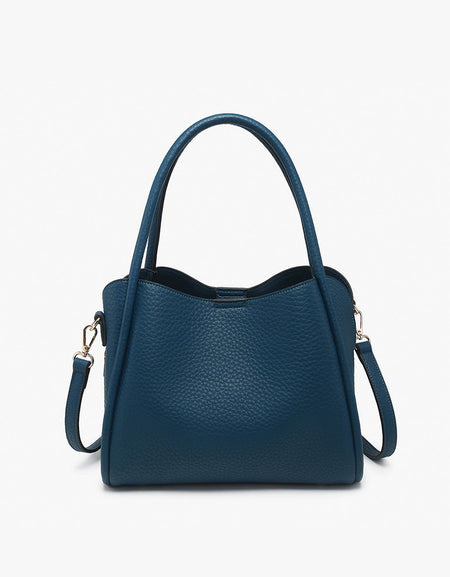 J&C Sasha Structured Satchel w/3 Compartments - Peacock