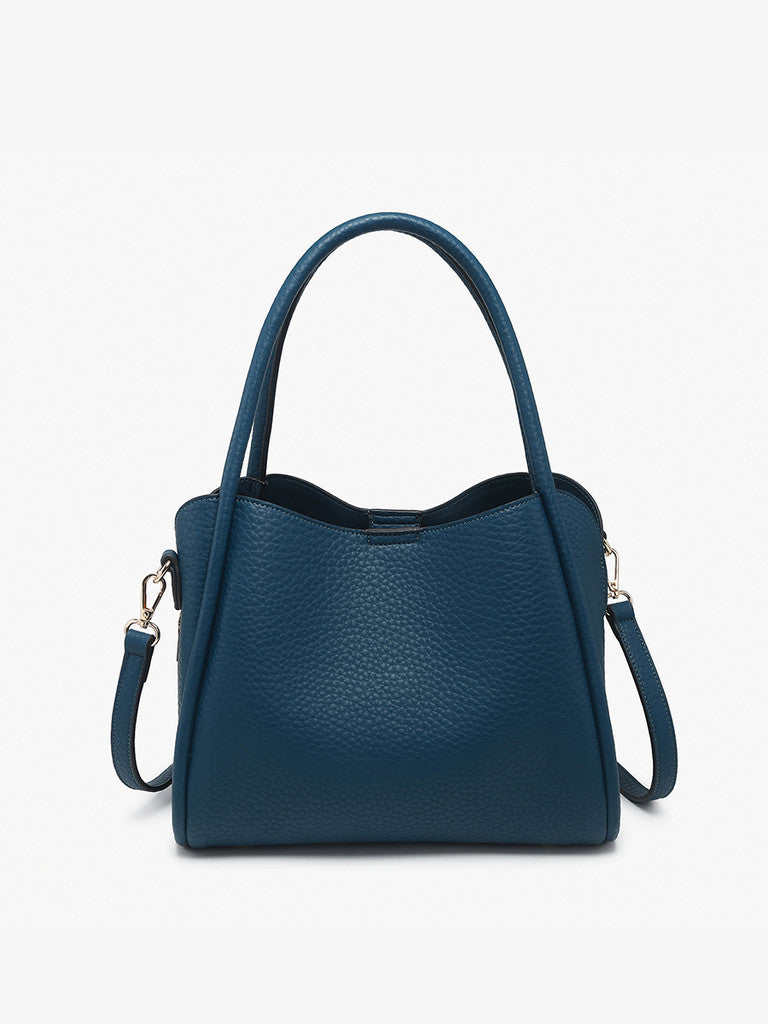 J&C Sasha Structured Satchel w/3 Compartments - Peacock