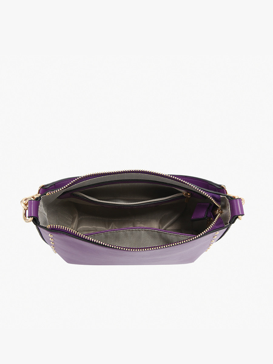Carmen Studded Crossbody w/ Shoulder Strap - Peacock