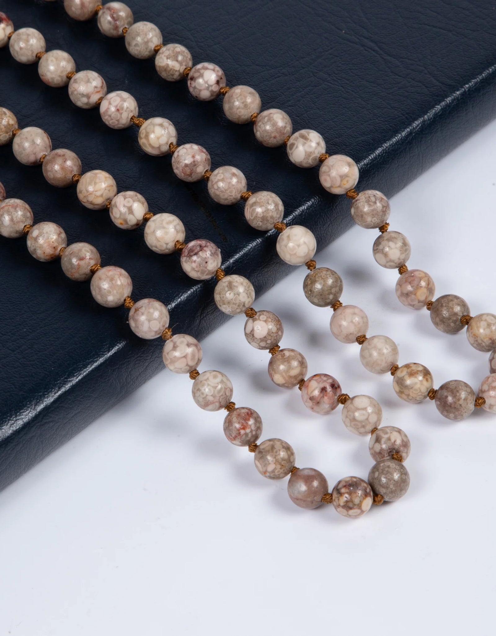 OLE Rice Wheat Stone Bead Long Necklace