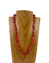 20'' red roundel coral beads Necklace