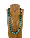Silver roundel Navajo pearl with green turquoise stone beads Necklace