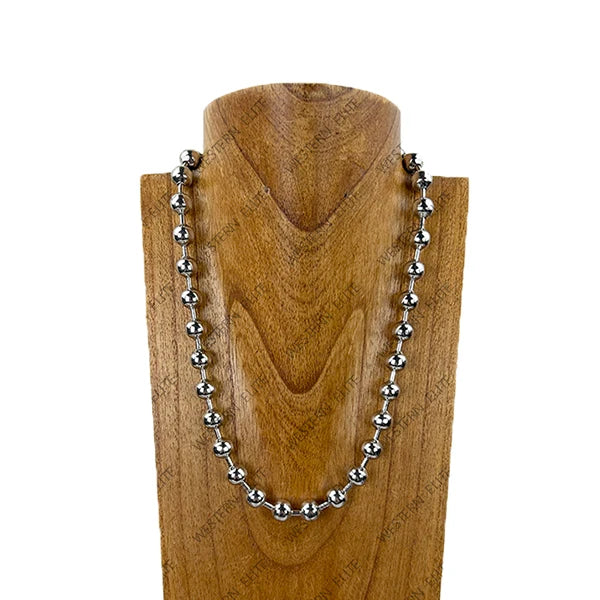 24'' silver metal ball chain Necklace