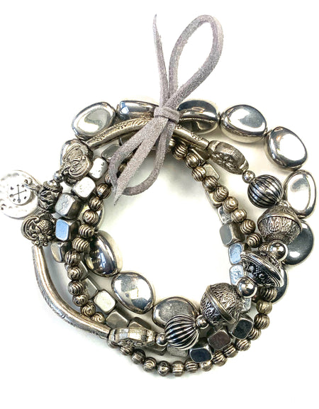 Antique Multi-Strand Stretch Bracelet Set