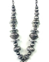 Necklace-SHORT BEADED ON CHAIN W/SF FLOWER PENDANT