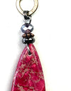 Pink Stone Teardrop on Wire Earrings