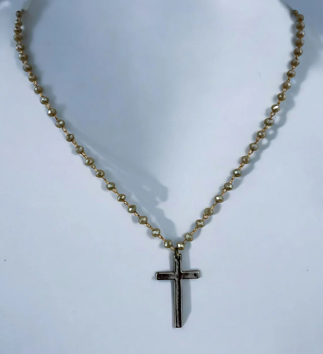 AC Dainty Mocha Necklace with Cross Pendant