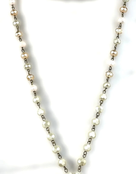 AC Pink, Beige and Ivory Necklace with Pendant