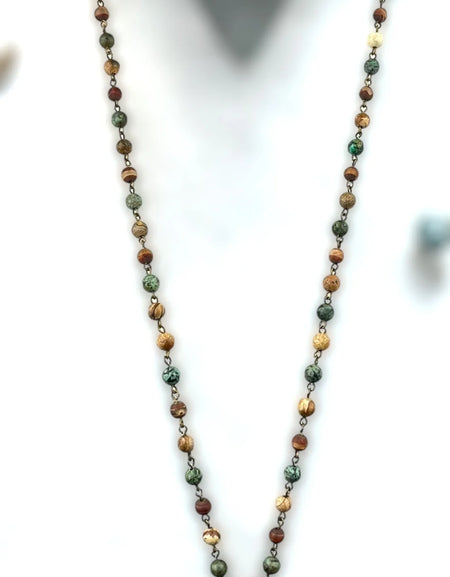 AC African Turquoise and Jasper Necklace with Pendant