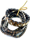 5-strand dark topaz stretch bracelet set