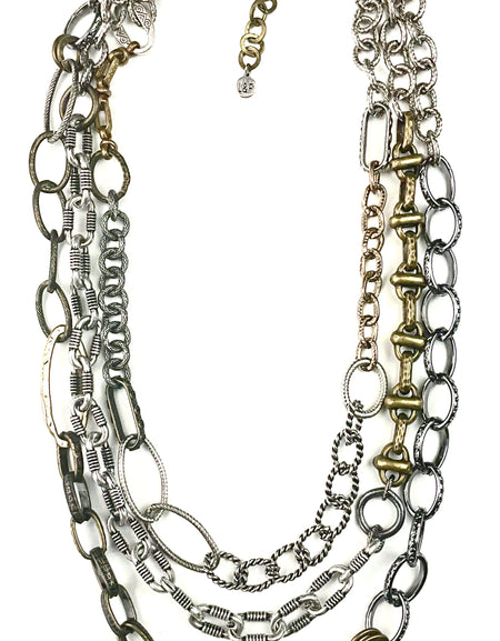 Necklace MIXED BOLD CHAINS & LINKS MULTI STD