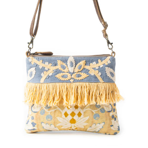 L'Monique Embroidered Crossbody Bag - Yellow