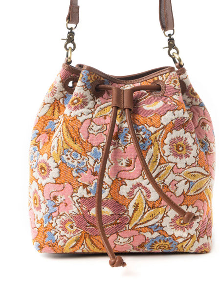 Pastel Desert Sunrise Bucket Bag In Brown