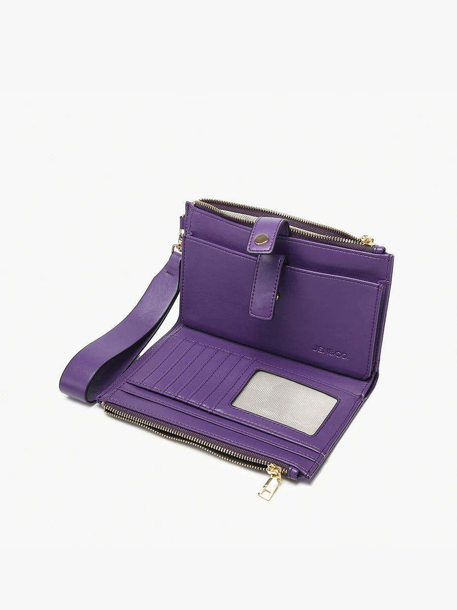 Lark Zip-Top Wallet w/ Wristlet Strap - Dark Purple