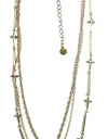 SHORT MIXED THIN CHAIN W/ CROSSES Necklack
