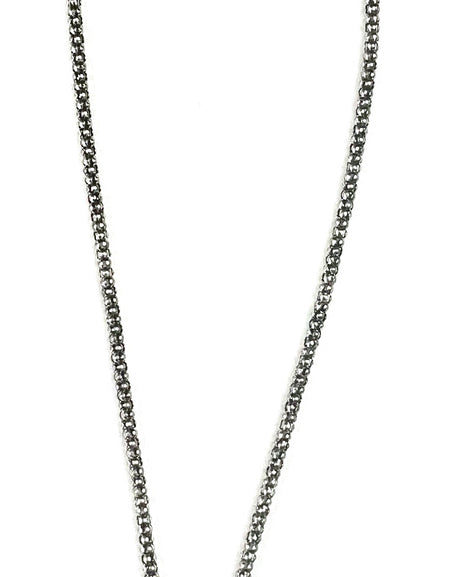 Silver tube chain with cross pendant