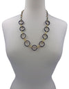 Agate Ring Link Necklace- Onyx