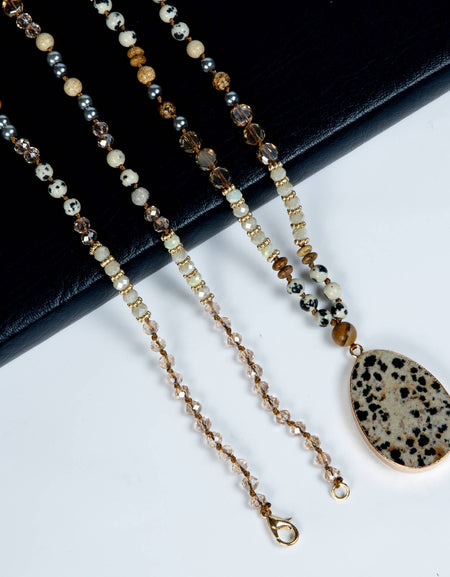 OLE Dalmentioner Pendant Crystal Beads Necklace