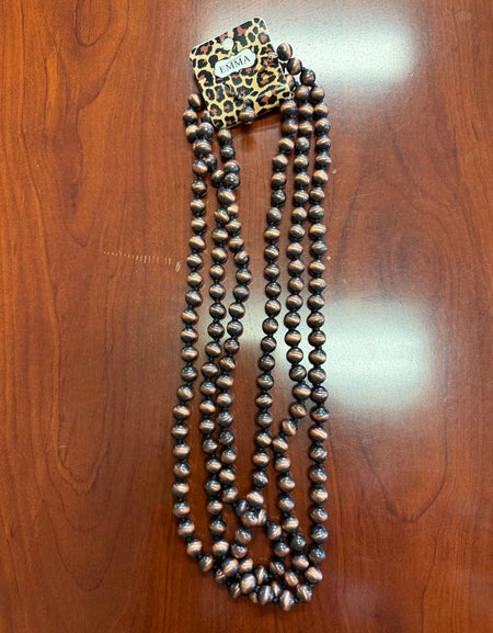 Layered Navajo Pearl Necklace - Copper